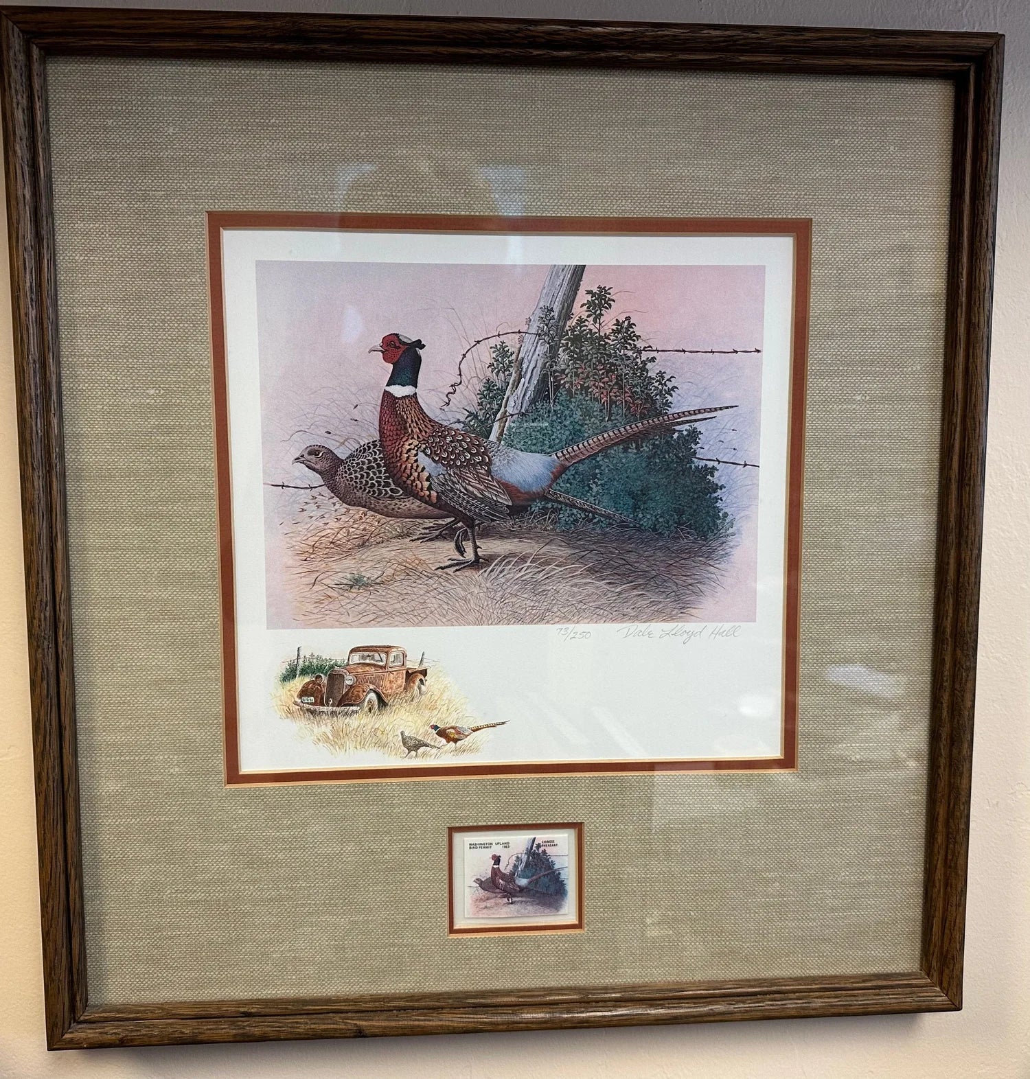 1983 Washington State Upland Bird Permit (Pheasant) Print and Stamp