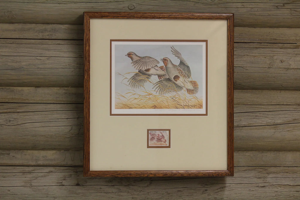 1984 Washington State Upland Bird Permit (Hungarian Partridge) Print and Stamp