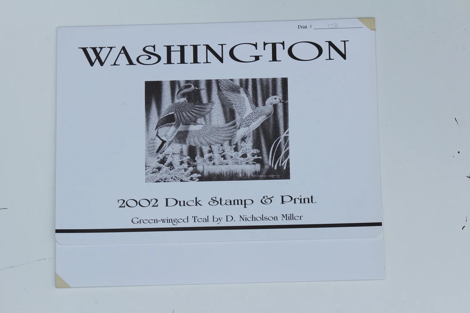 2002 Washington State Green-winged Teal Duck Stamp and Print