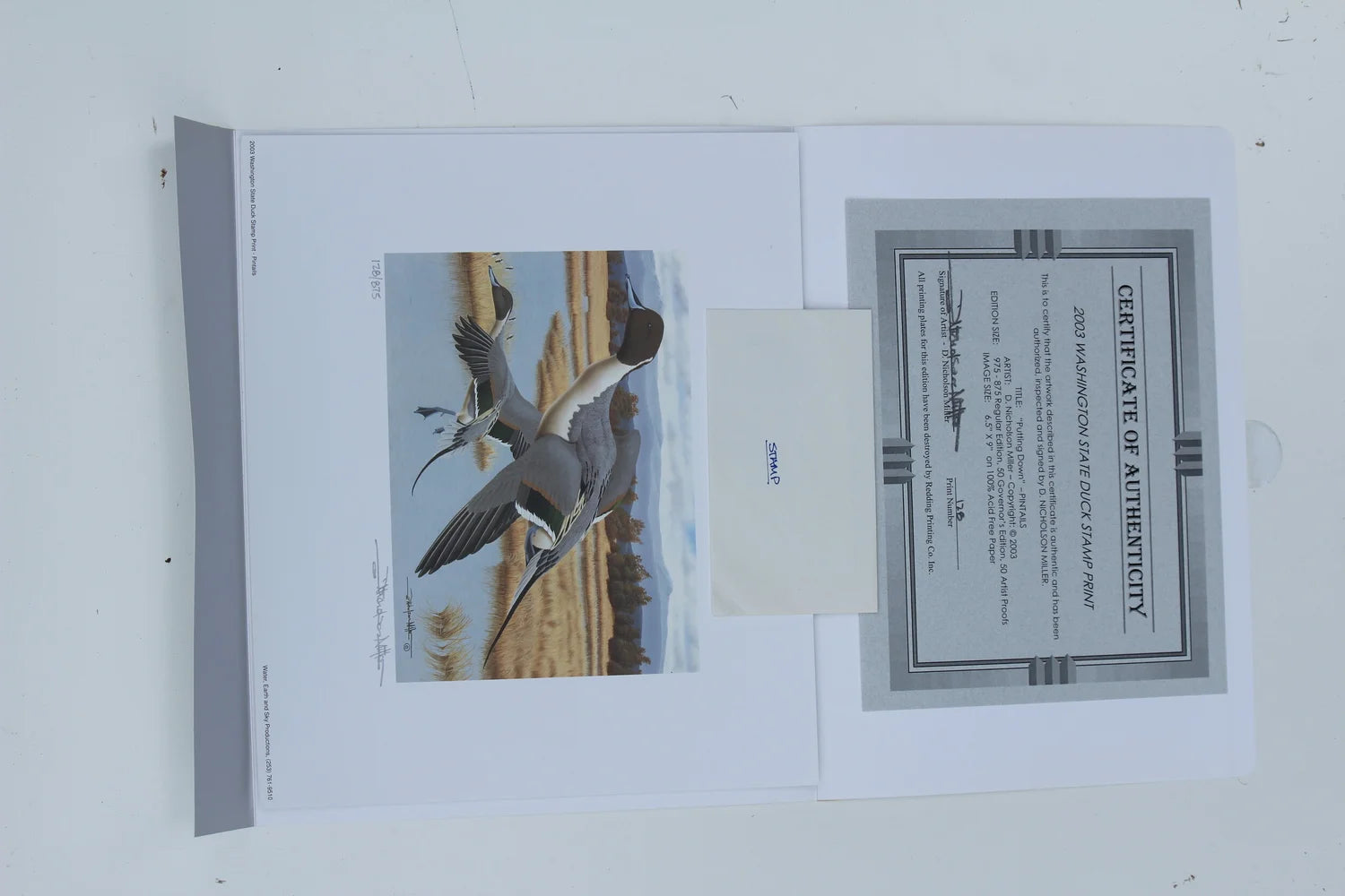 2003 Washington State Pintail Duck Stamp and Print