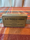 Vintage American National Red Cross 40" Triangular Bandage First Aid Box WWII Era
