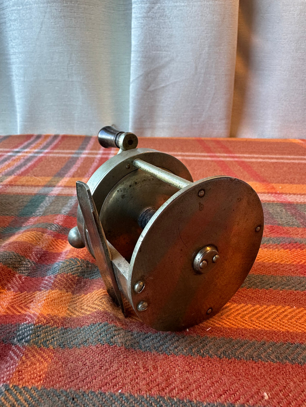 Antique German Hand Line Reel Engraved "B.B. Bochum" Cast Metal c.1900
