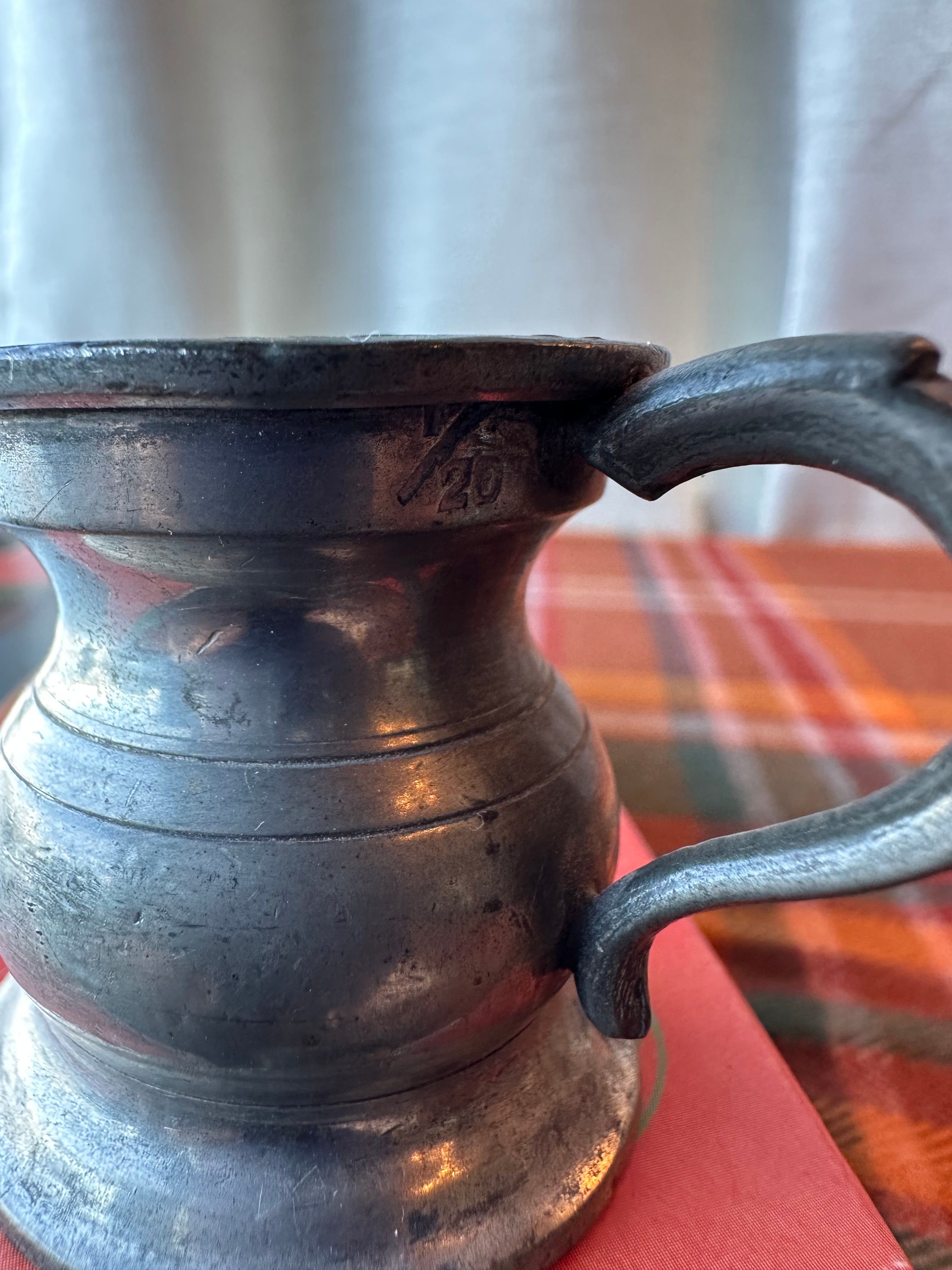 Antique Miniature Pewter Tankard Mug | Late 19th Century | Small Baluster Form