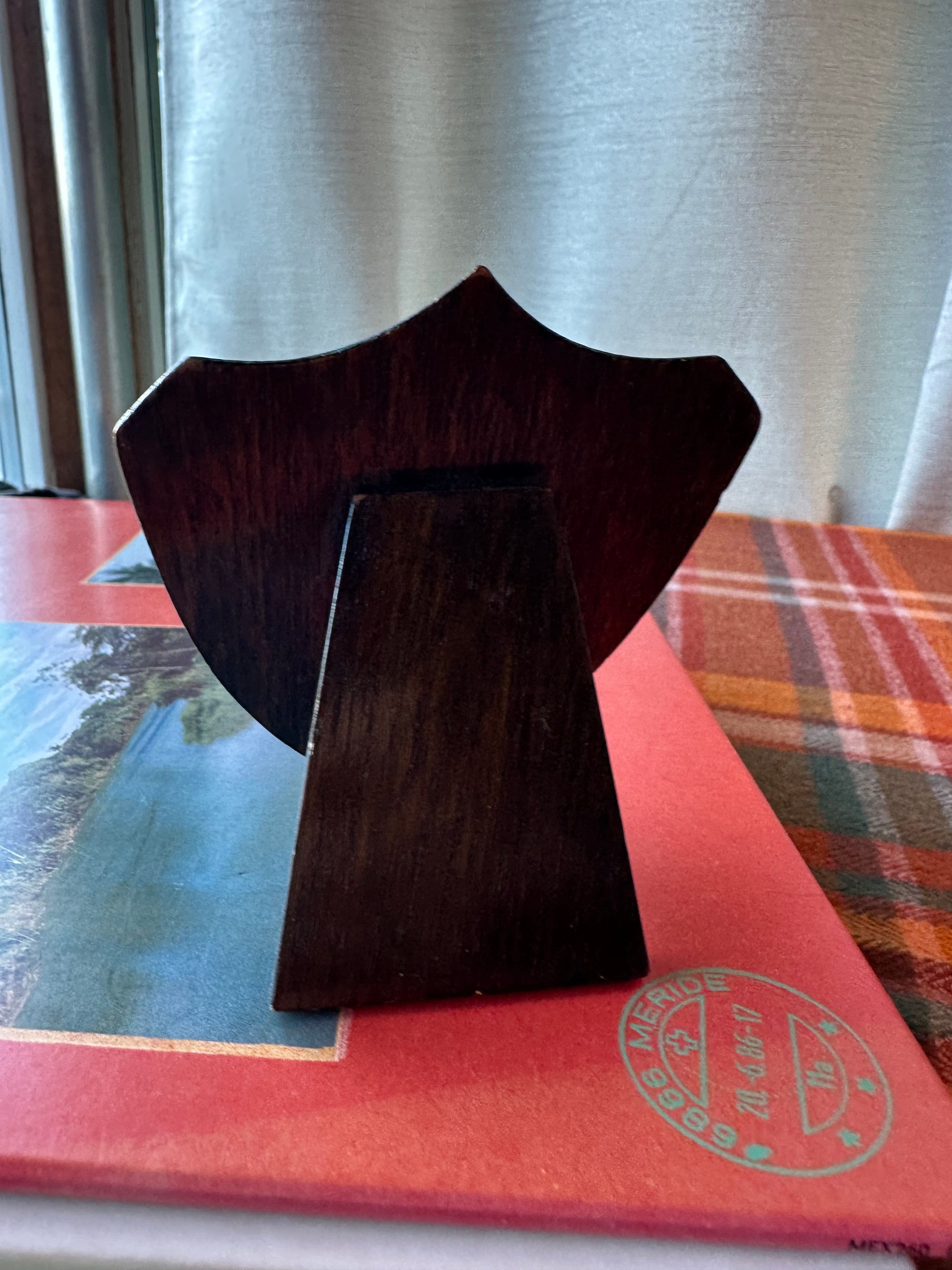 Vintage Boxing Prize Shield Plaque | Cast Pewter on Oak Stand | English Sporting Decor