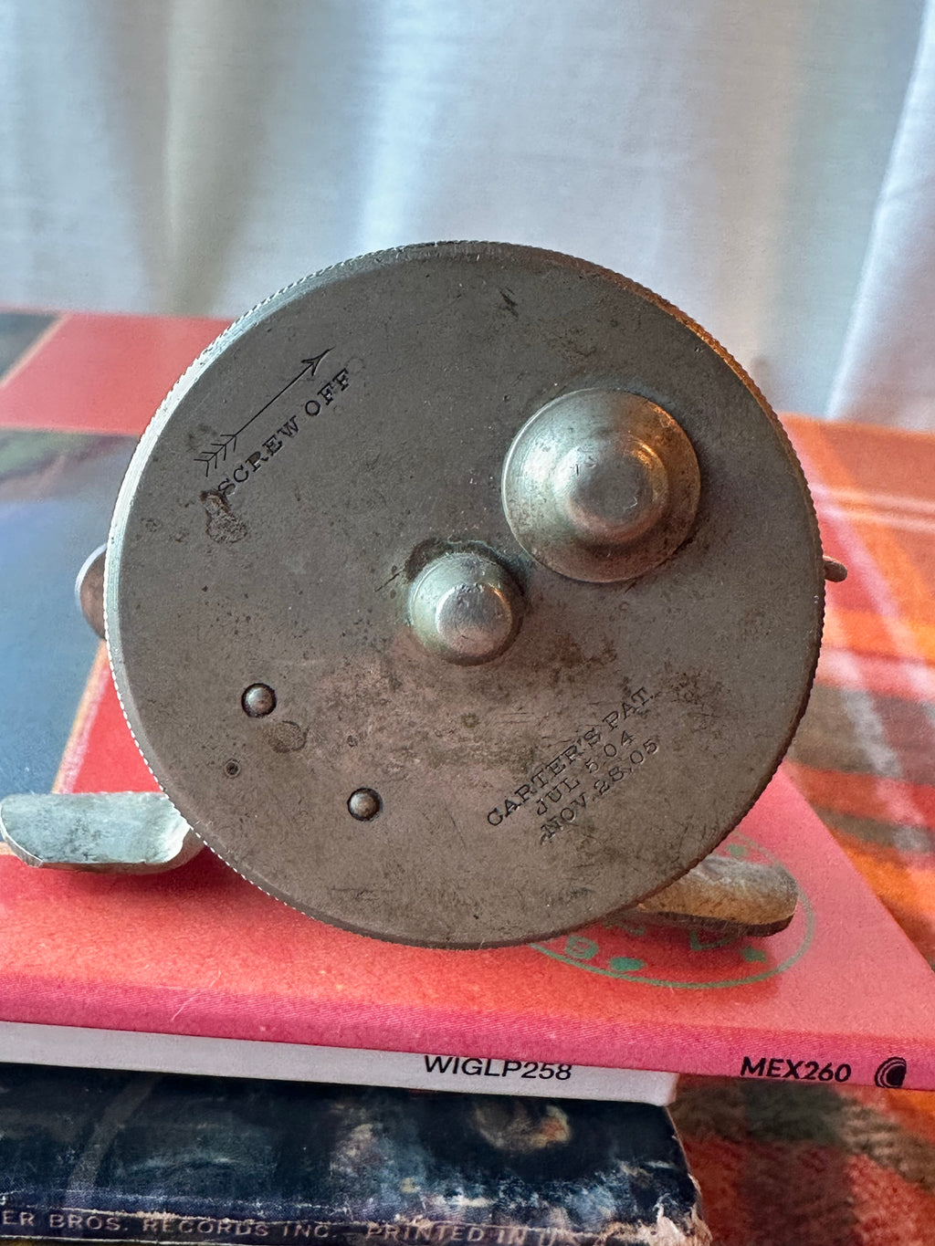 Antique B.F. Meek & Son No. 33 Blue Grass Baitcasting Fishing Reel | Louisville, KY | Pat. 1904 & 1905