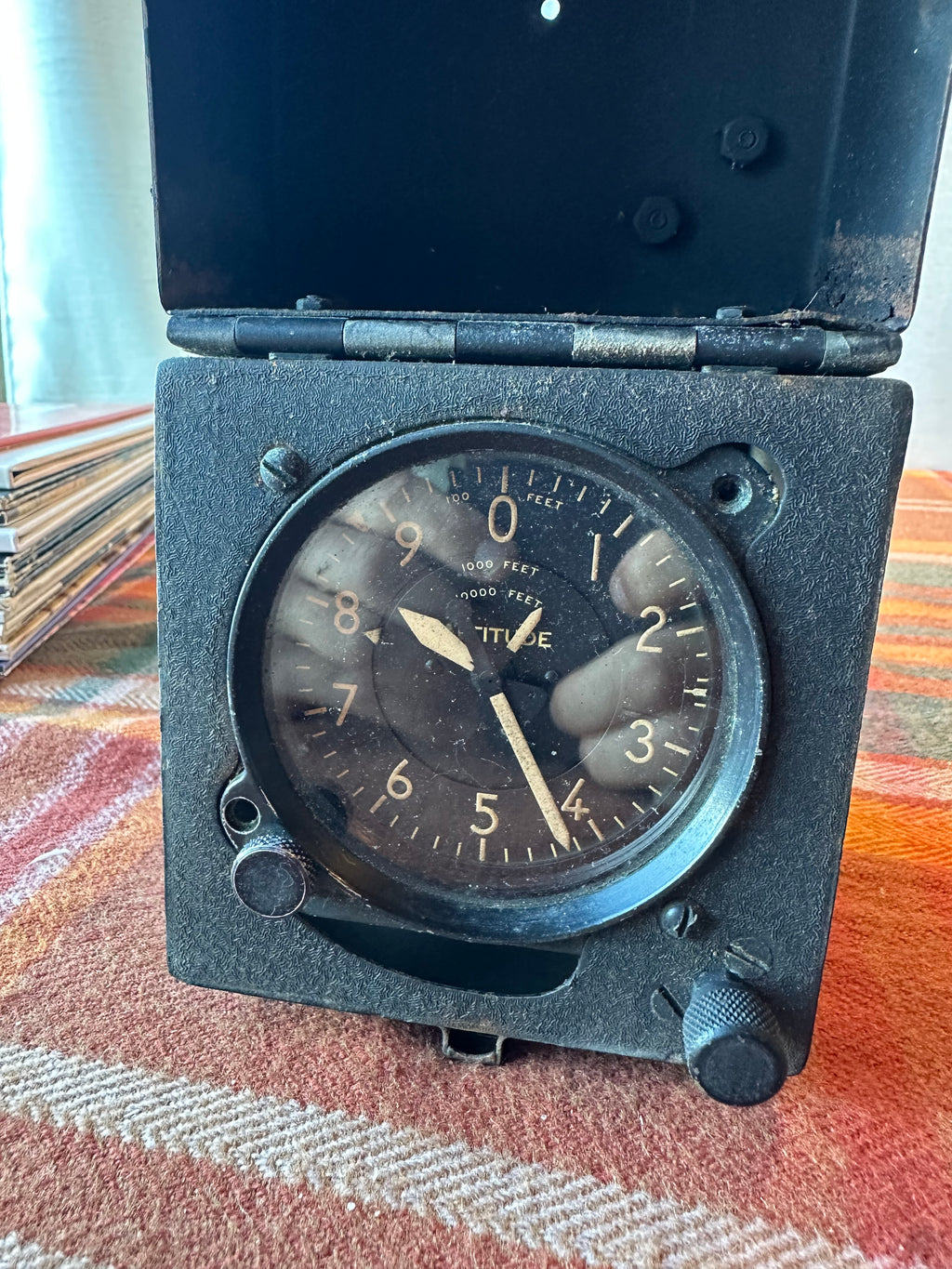 Vintage WWII Aircraft Altimeter in Original Carry Case | U.S. Army Air Forces | Aviation Cockpit Instrument