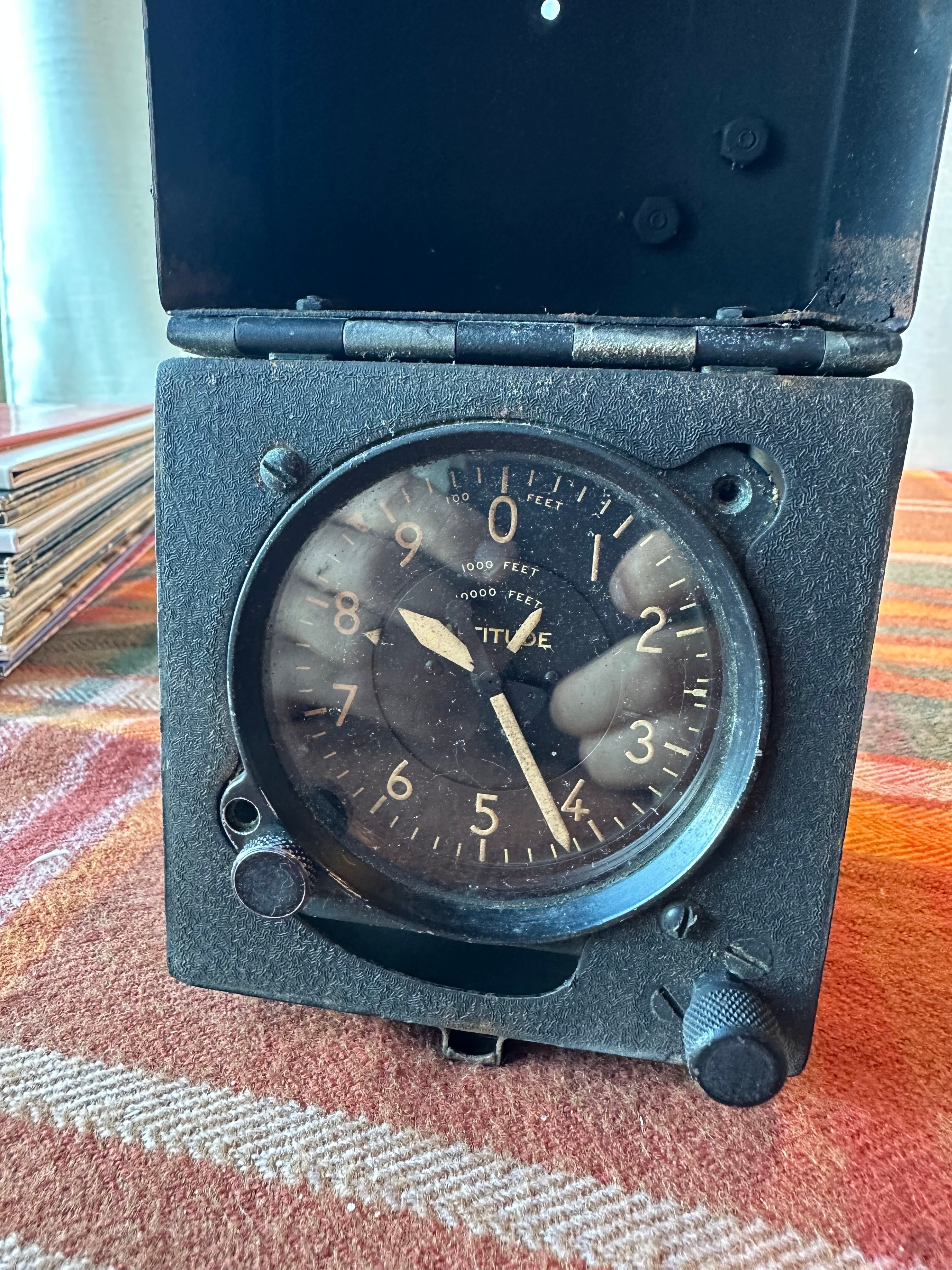Vintage WWII Aircraft Altimeter in Original Carry Case | U.S. Army Air Forces | Aviation Cockpit Instrument