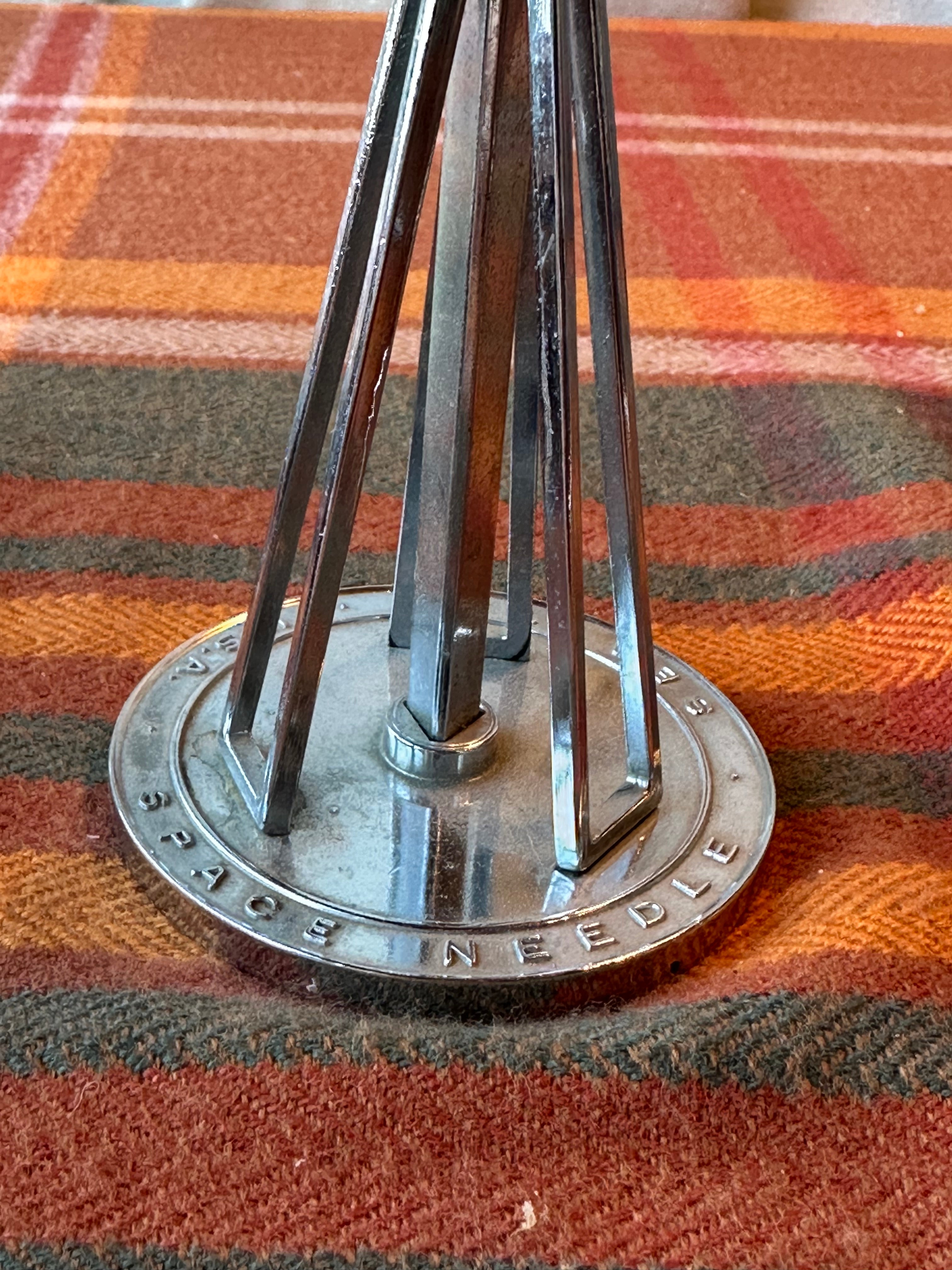 Vintage Seattle Space Needle Table Lighter | Mid Century Chrome Cigarette Lighter | Souvenir Desk Lighter