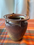 Handmade Studio Pottery Stoneware Vessel Vase | Brown Earth Tone Glaze | Artisan Decorative Pot