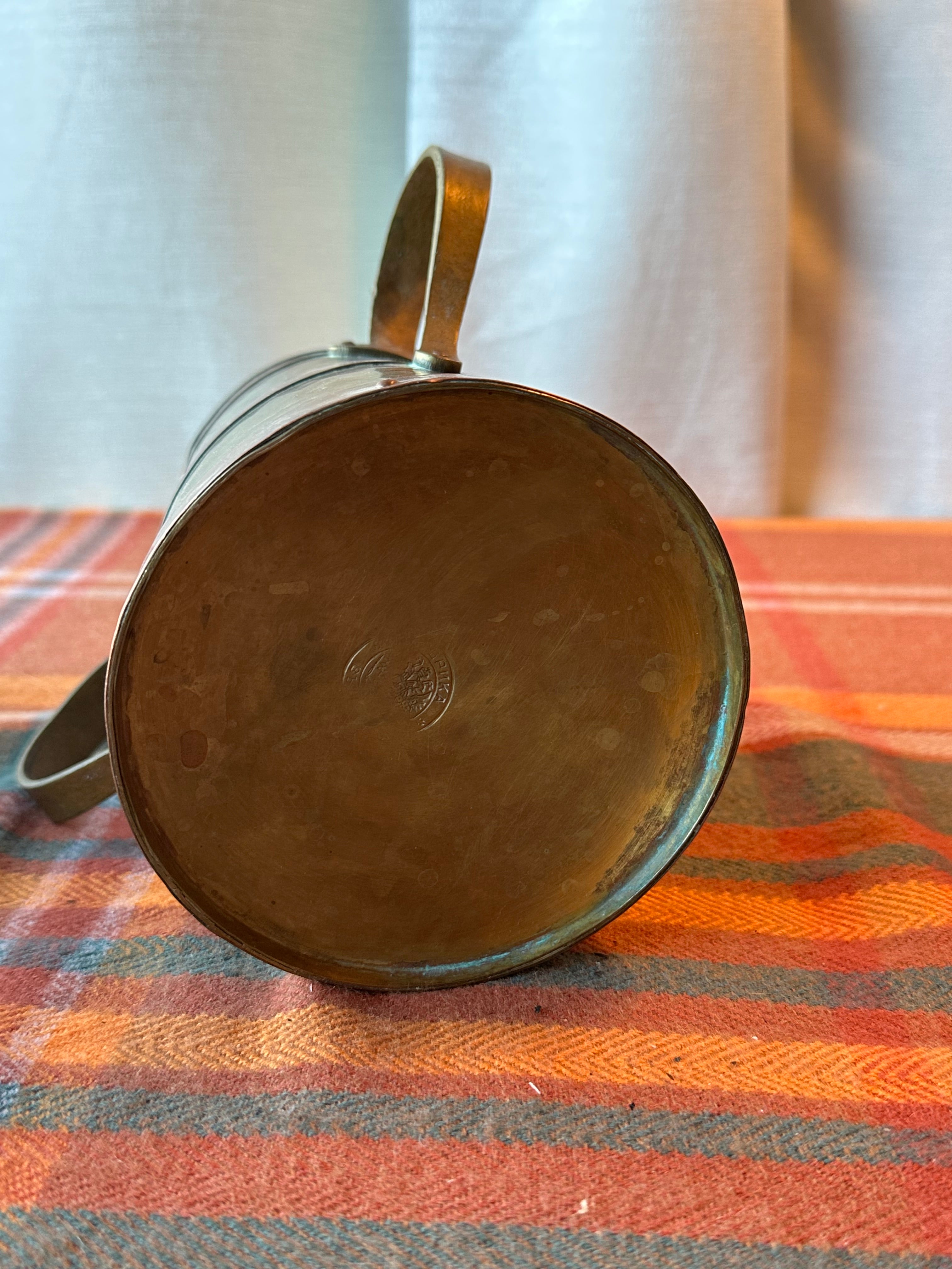 Vintage Solid Brass Arts & Crafts Two Handle Cachepot Planter | Rustic Brass Vase | Made in India