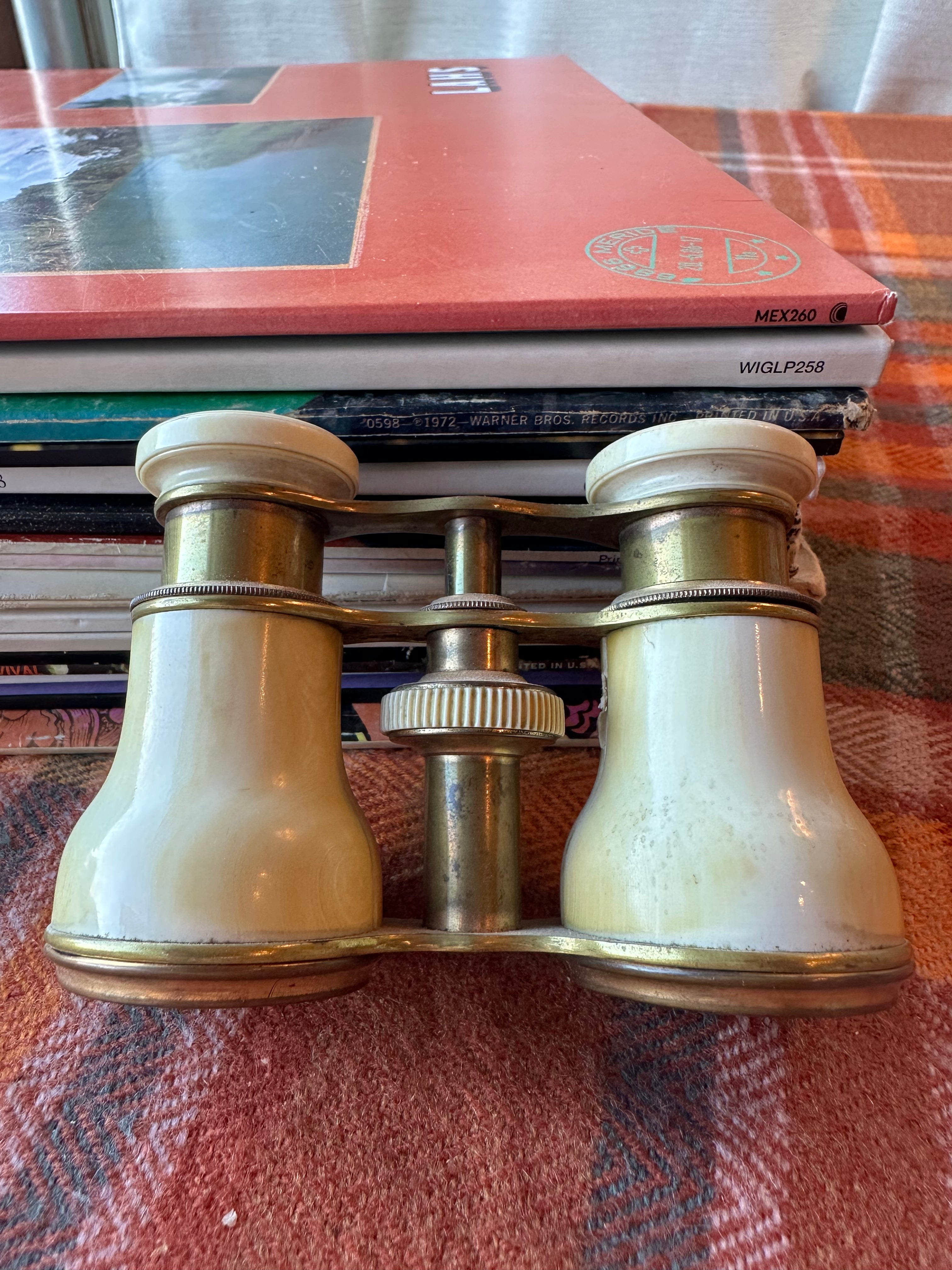 Antique Opera Glasses Binoculars | Mother of Pearl & Brass Theater Glasses | Victorian Field Glasses