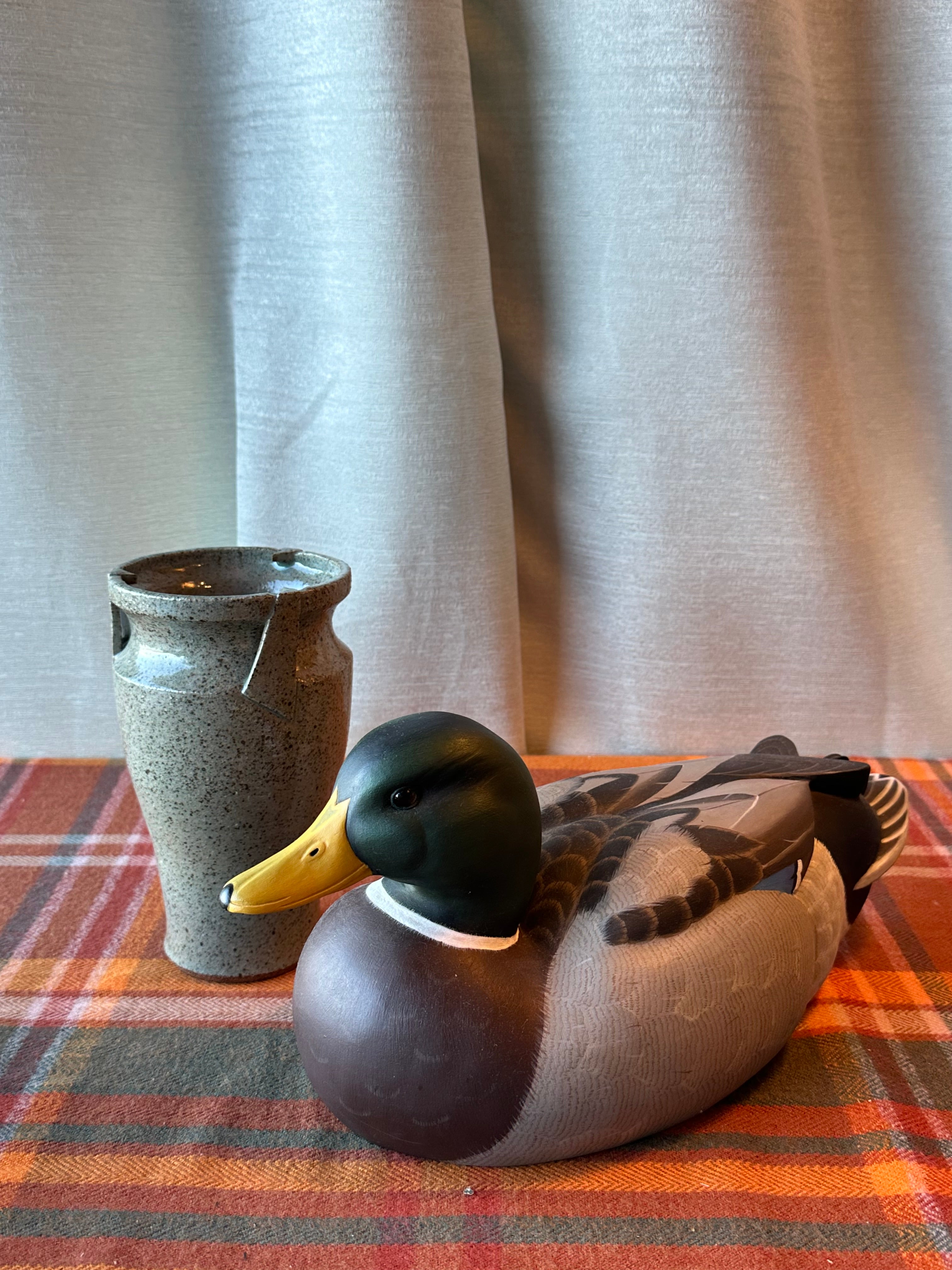 Handmade Studio Pottery Stoneware Vessel Vase | Brown Earth Tone Glaze | Artisan Decorative Pot