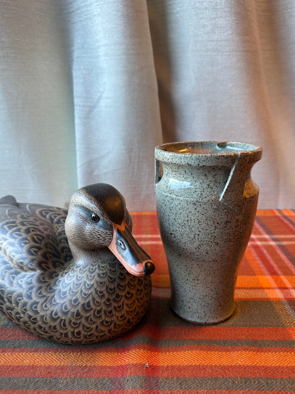 Handmade Studio Pottery Stoneware Vessel Vase | Brown Earth Tone Glaze | Artisan Decorative Pot
