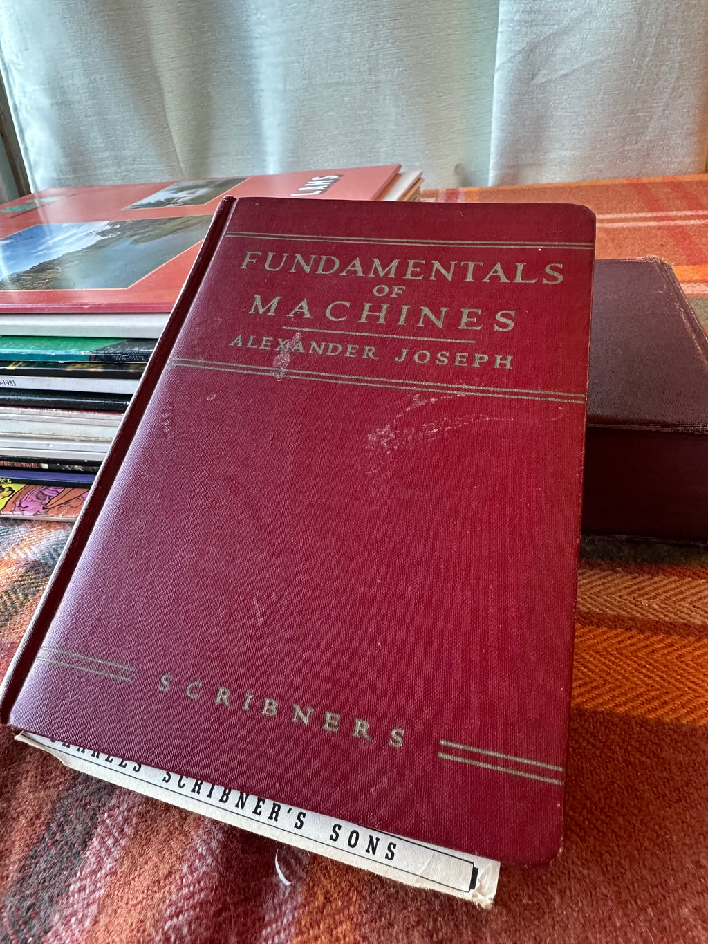 Fundamentals of Machines by Alexander Joseph | Vintage Scribner Engineering Hardcover | WWII Era Mechanical Engineering Textbook