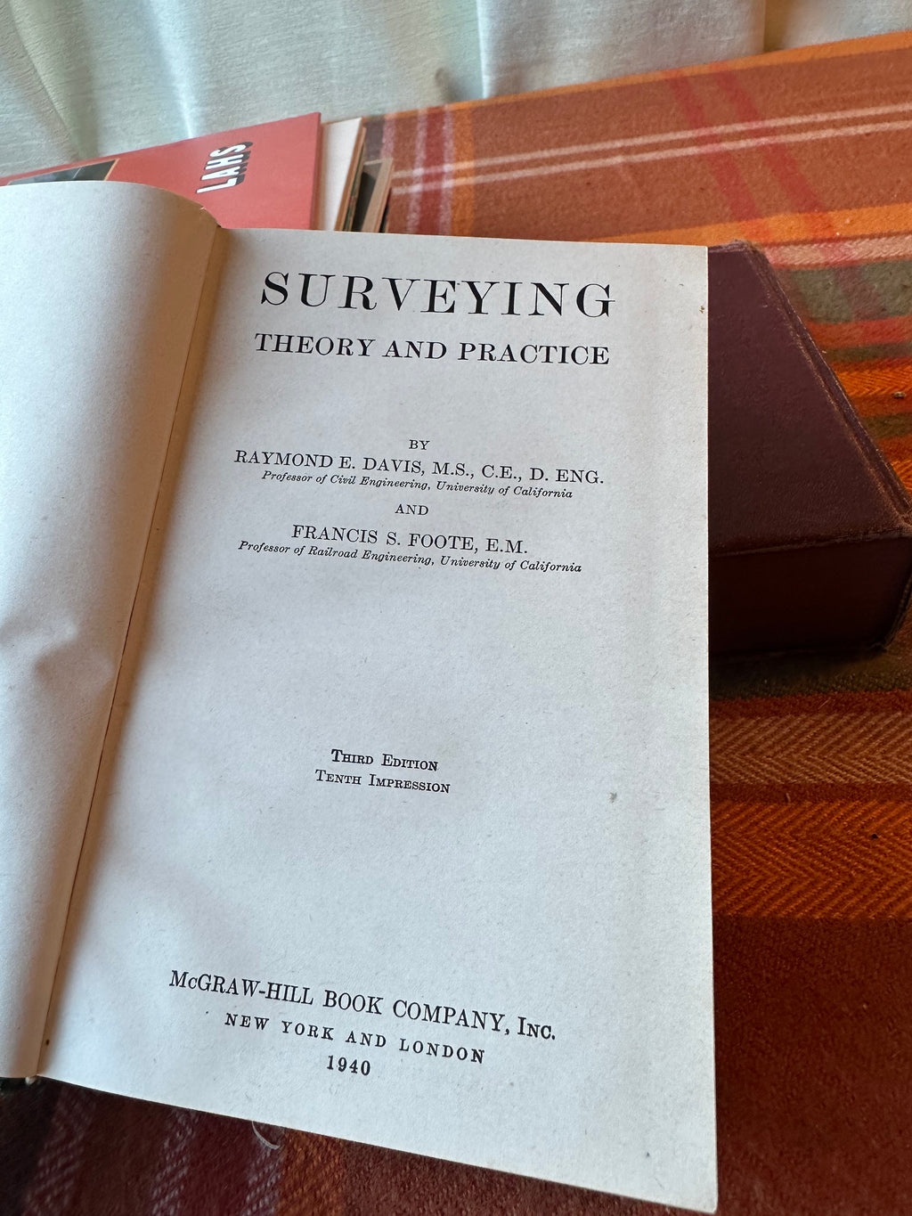 Surveying: Theory and Practice (1940) | Davis & Foote | Third Edition | McGraw-Hill | Vintage Civil Engineering Textbook
