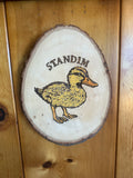 Standim Duck Hand Wood Burned Painting