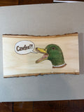 Cawfee Duck Hand Wood Burned Painting